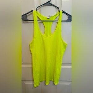 NWOT Under Armour Neon Yellow Racerback Tank Top Size L
